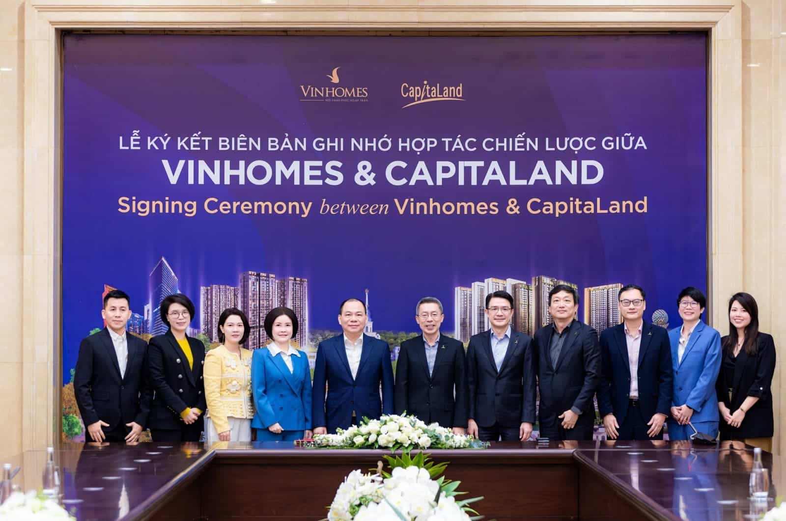 Lễ ký kết hợp tác chiến lược giữa Vinhomes và CapitaLand phát triển dự án The Fullton trị giá 800 triệu USD. The Fullton CapitaLand – Dự án biệt thự đẳng cấp 800 triệu USD tại Vinhomes Ocean Park 3