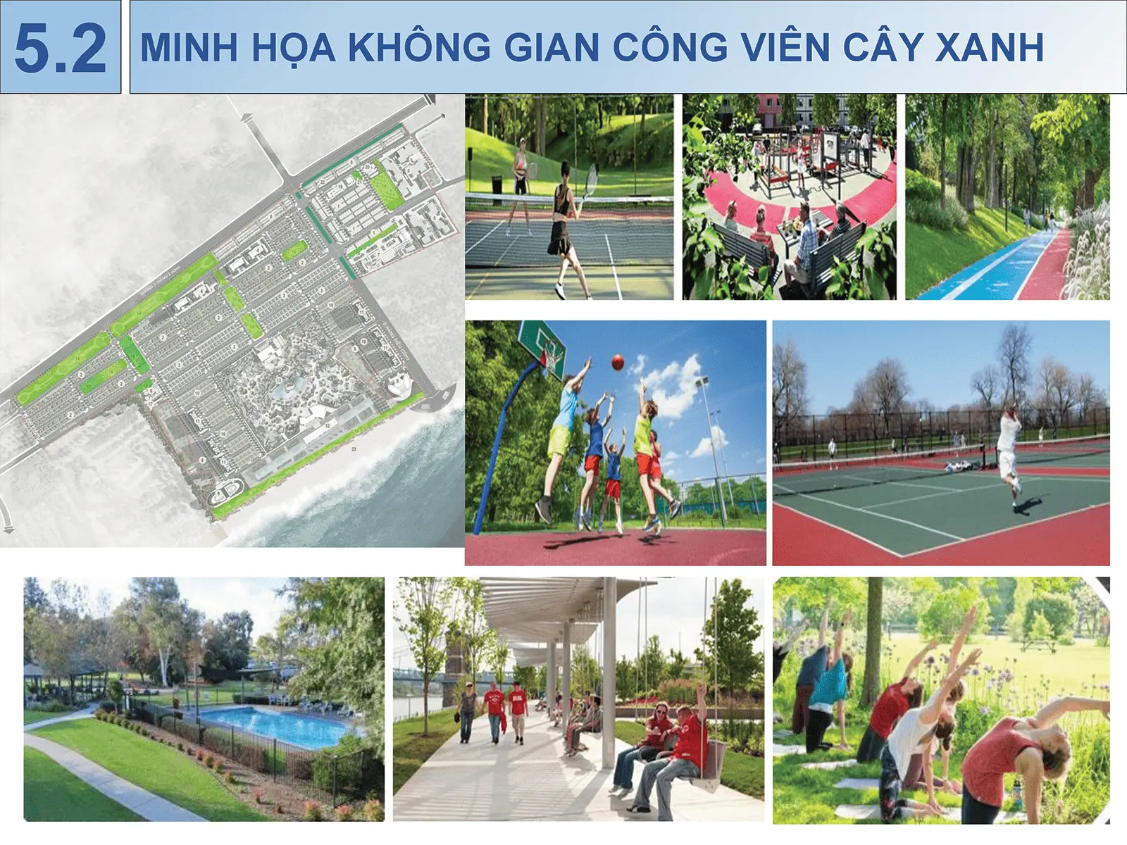 Minh hoạ không gian xanh và tiện ích thể thao tại dự án Sun Group Vũng Tàu, đô thị biển đẳng cấp.