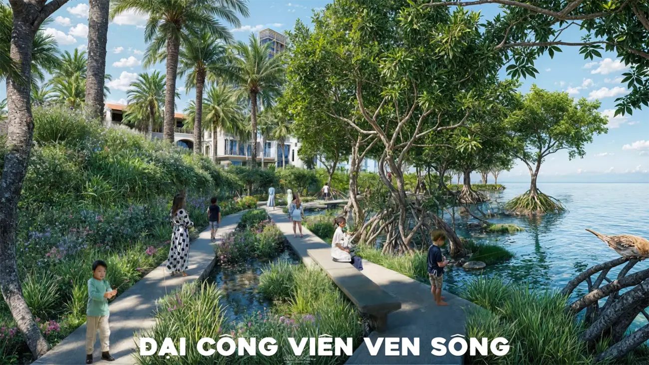 Đại công viên ven sông mang đến không gian sống xanh mát và thân thiện với thiên nhiên tại Charmora City.